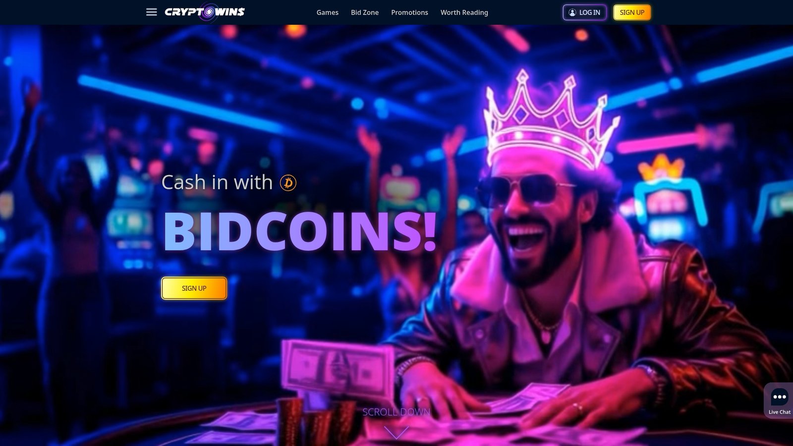 Official lobby screenshot of CryptoWins Casino