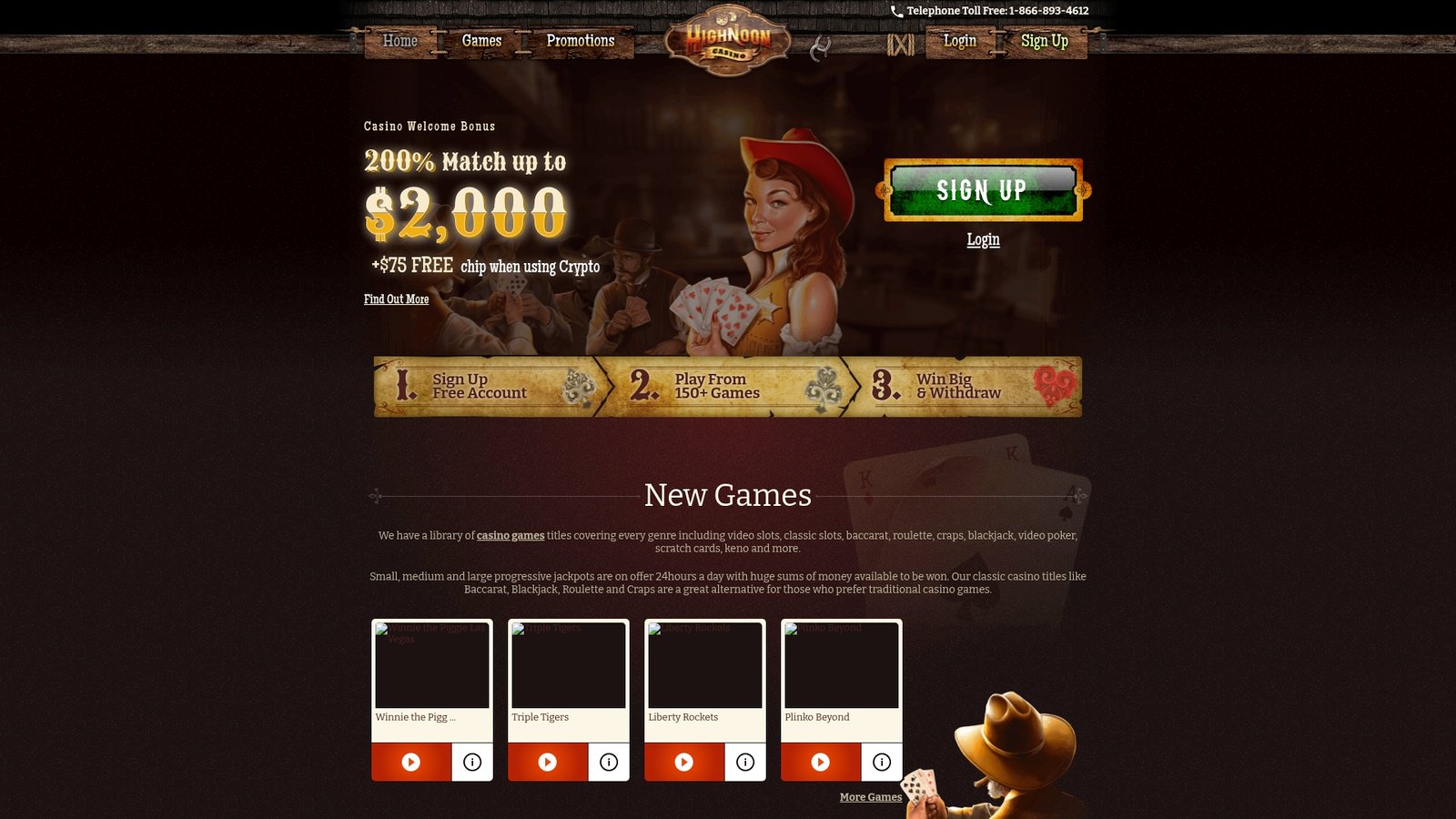 Official lobby screenshot of High Noon Casino