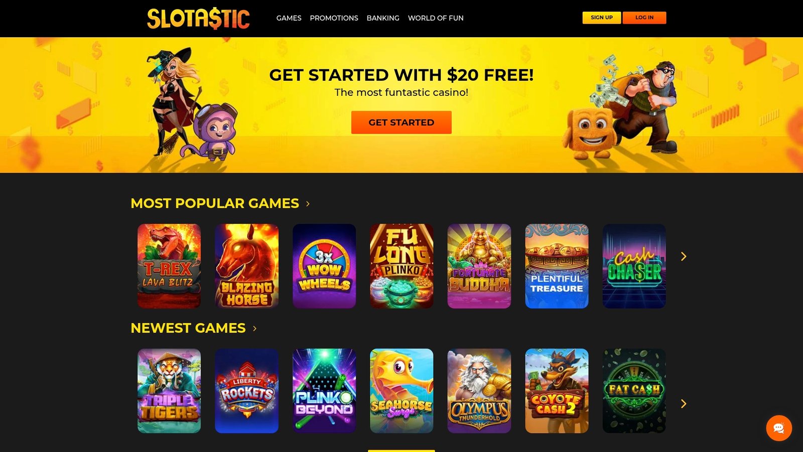 Official Slotastic Casino lobby screenshot