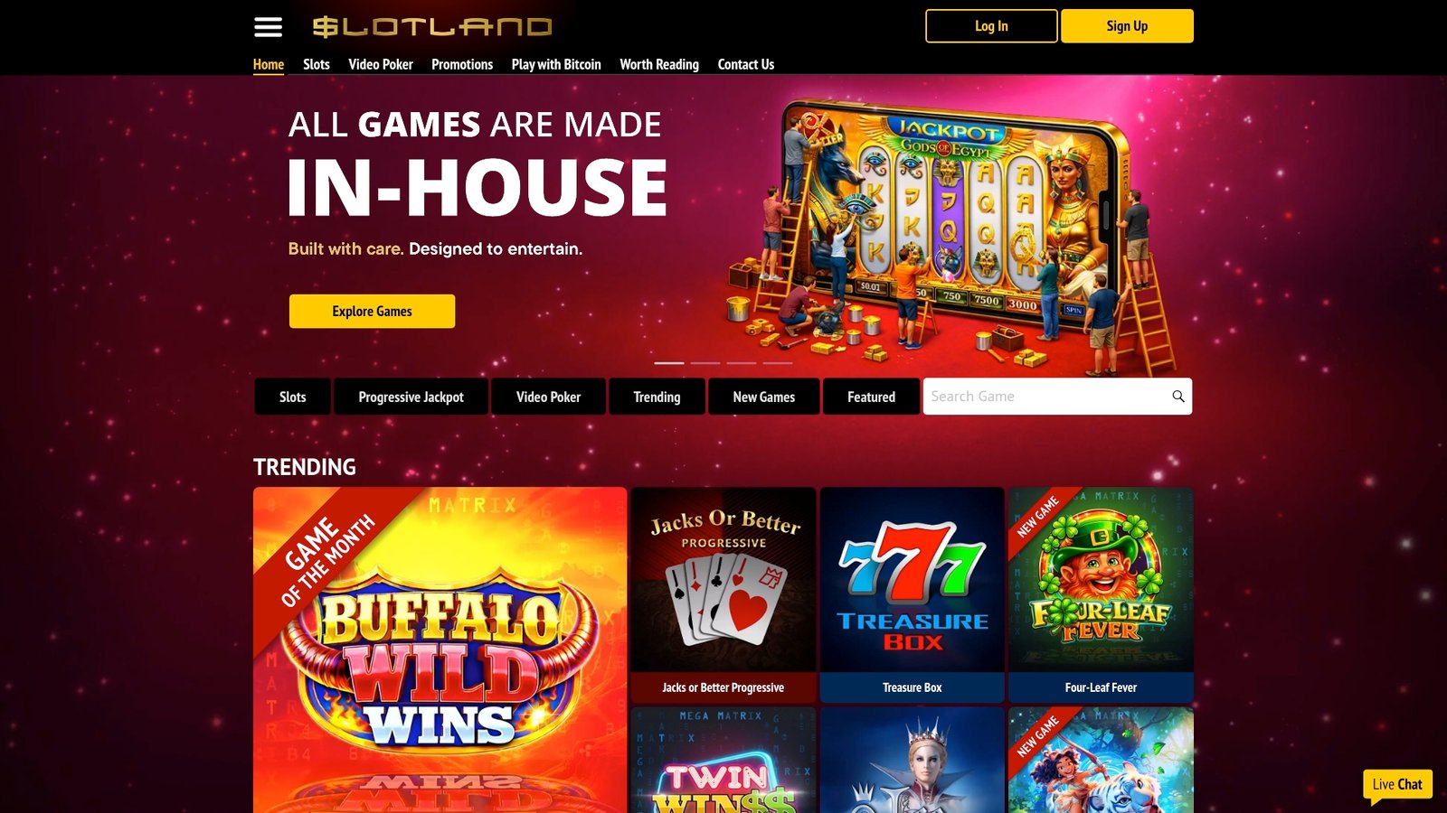Official Slotland Casino lobby screenshot