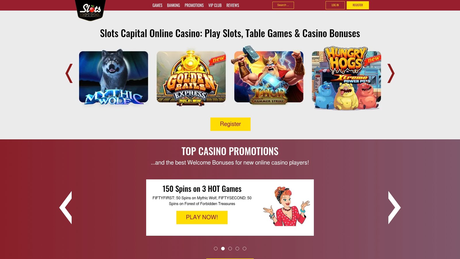Official lobby screenshot of Slots Capital Casino
