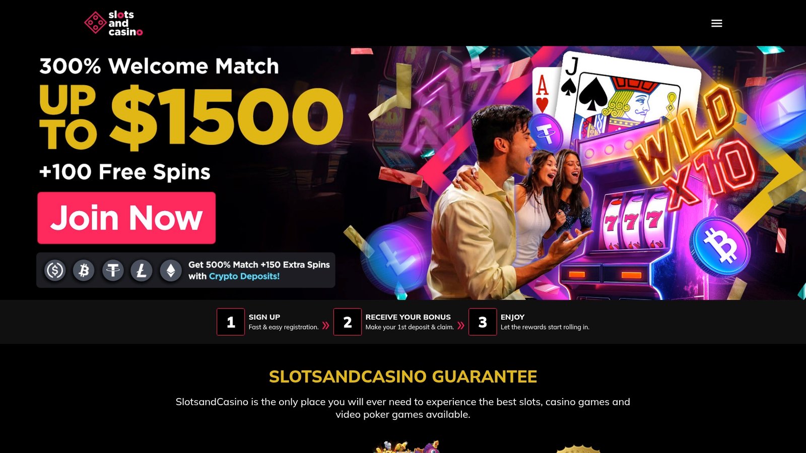 Official SlotsandCasino lobby screenshot